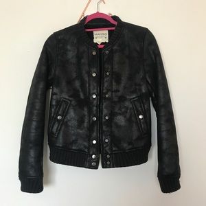 Faux shearling bomber jacket